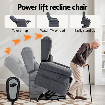 Artiss Electric Recliner Chair Power Lift Massage Heated Recliner Sofa.