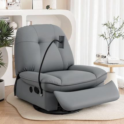 Artiss Manual Swivel Rocker Recliner with USB Ports Rocking Chair Nursery Sofa Lounge.