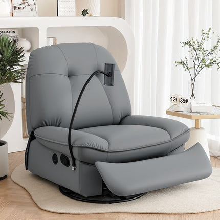 Artiss Manual Swivel Rocker Recliner with USB Ports Rocking Chair Nursery Sofa Lounge.