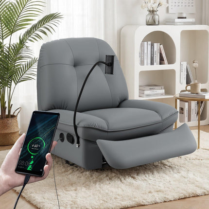 Artiss Manual Swivel Rocker Recliner with USB Ports Rocking Chair Nursery Sofa Lounge.