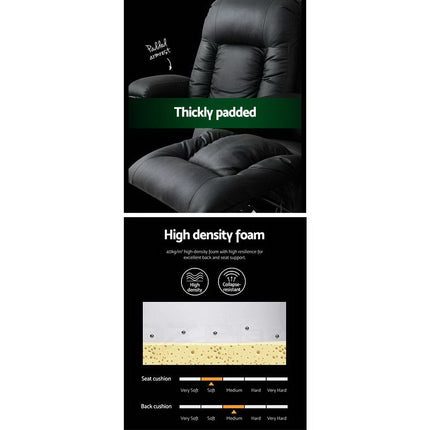 Artiss Recliner Chair Electric Heated Massage Chairs Faux Leather Cabin.
