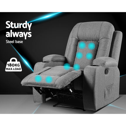 Artiss Recliner Chair Leather Black Cissy.