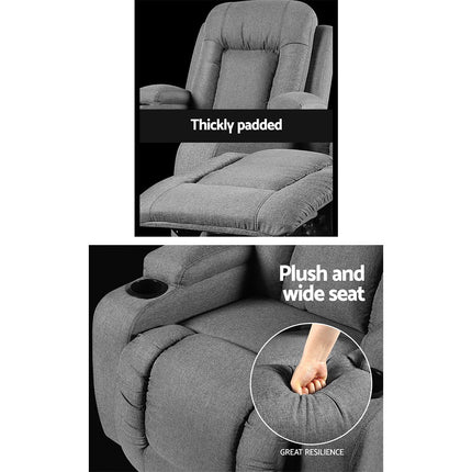 Artiss Recliner Chair Leather Black Cissy.