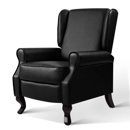 Artiss Recliner Armchair Black Faux Leather Domini.