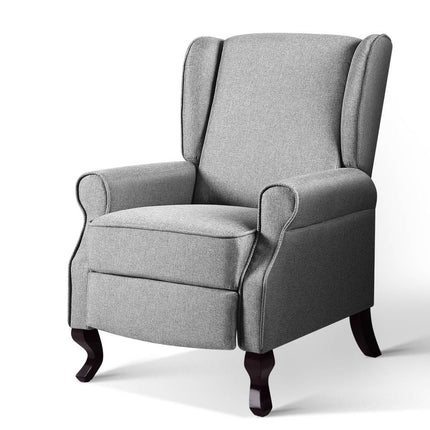 Artiss Recliner Armchair Grey Fabric Domini.