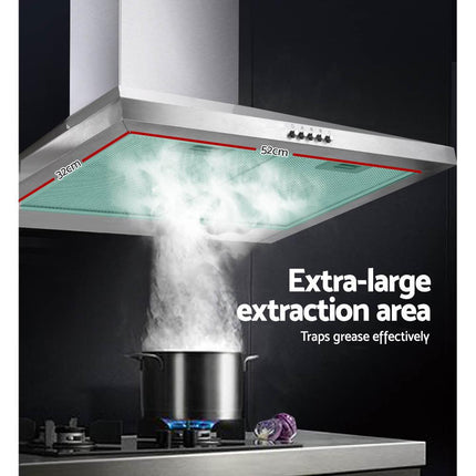 Devanti 600mm Range Hood 60cm Rangehood Stainless Steel.
