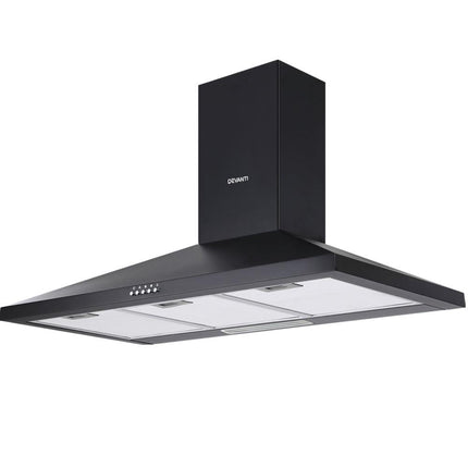 Devanti 900mm Range Hood 90cm Rangehood Black.
