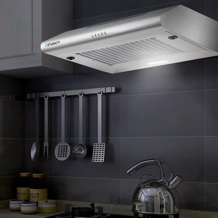 Devanti 600mm Range Hood 60cm Rangehood Stainless Steel.