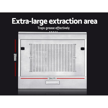 Devanti 600mm Range Hood 60cm Rangehood Stainless Steel.