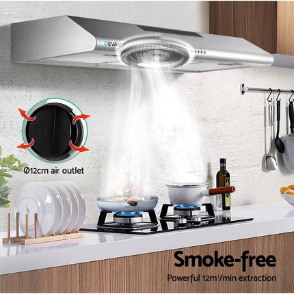 Devanti 900mm Range Hood 90cm Rangehood Stainless Steel.