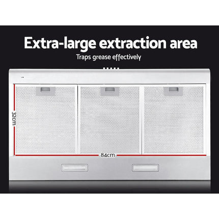 Devanti 900mm Range Hood 90cm Rangehood Stainless Steel.