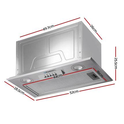 Devanti 520mm Range Hood 52cm Rangehood Stainless Steel.
