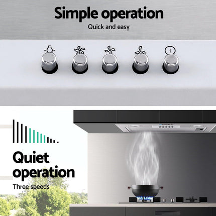 Devanti 520mm Range Hood 52cm Rangehood Stainless Steel.