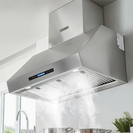 Devanti 900mm Range Hood 3-Speed Fan LED Display Remote Control.