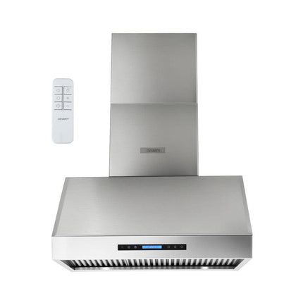 Devanti 900mm Range Hood 3-Speed Fan LED Display Remote Control.