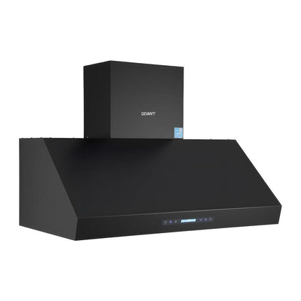 Devanti 1200mm Commercial BBQ Range Hood Dual Motor W/ Remote Control Black.