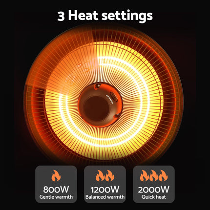 Devanti 2000W Electric Patio Heater Ceiling Mounted Hanging Heaters Remote.