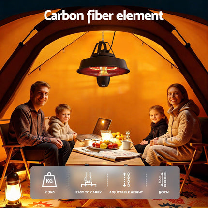 Devanti 2000W Electric Patio Heater Ceiling Mounted Hanging Heaters Remote.