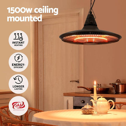 Devanti 1500W Hanging Electric Patio Heater.