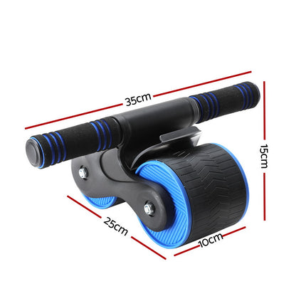 Everfit Ab Roller Automatic Rebound Abdominal Wheel Home Gym Workout Blue.