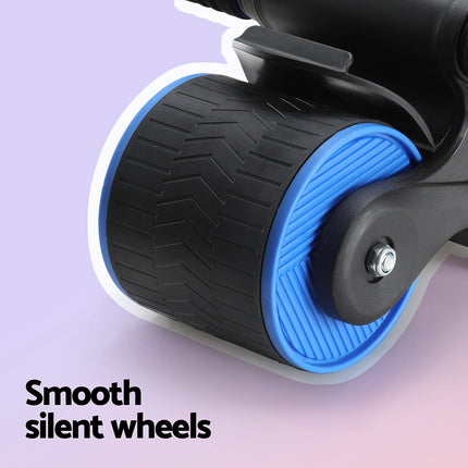 Everfit Ab Roller Automatic Rebound Abdominal Wheel Home Gym Workout Blue.