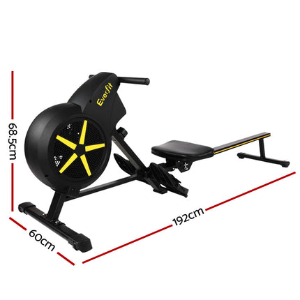 Everfit Rowing Machine Air Rower Exercise Fitness Gym Home Cardio.