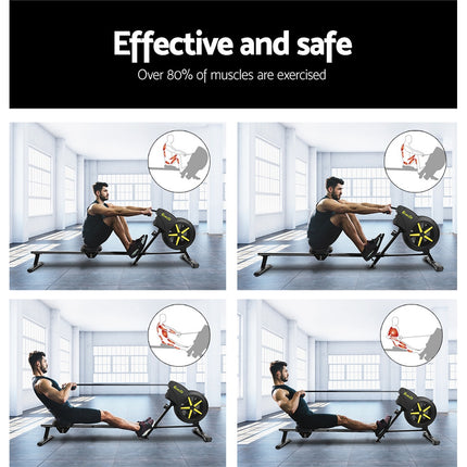 Everfit Rowing Machine Air Rower Exercise Fitness Gym Home Cardio.