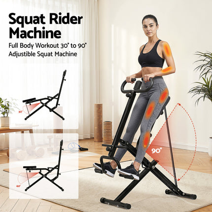 Everfit Foldable Squat Machine Deep Squat Rowing Machine 5 Adjustable Seat Home Gym.