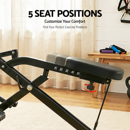 Everfit Foldable Squat Machine Deep Squat Rowing Machine 5 Adjustable Seat Home Gym.