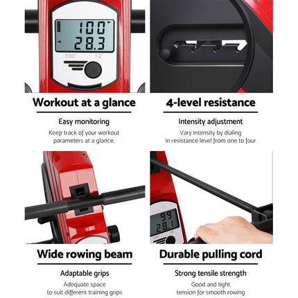 Everfit Rowing Machine Rower Elastic Rope Resistance Fitness Home Cardio.