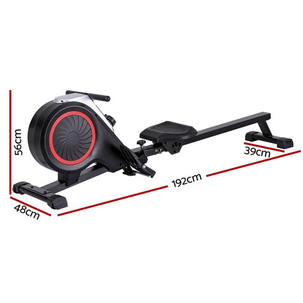 Everfit Rowing Machine 16 Levels Foldable Magnetic Rower Gym Cardio Workout.