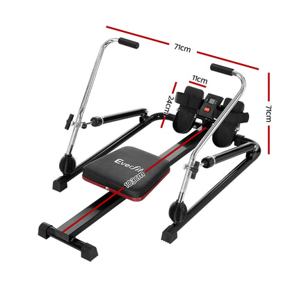Everfit Rowing Machine 12 Levels Hydraulic Rower Fitness Gym Home Cardio.