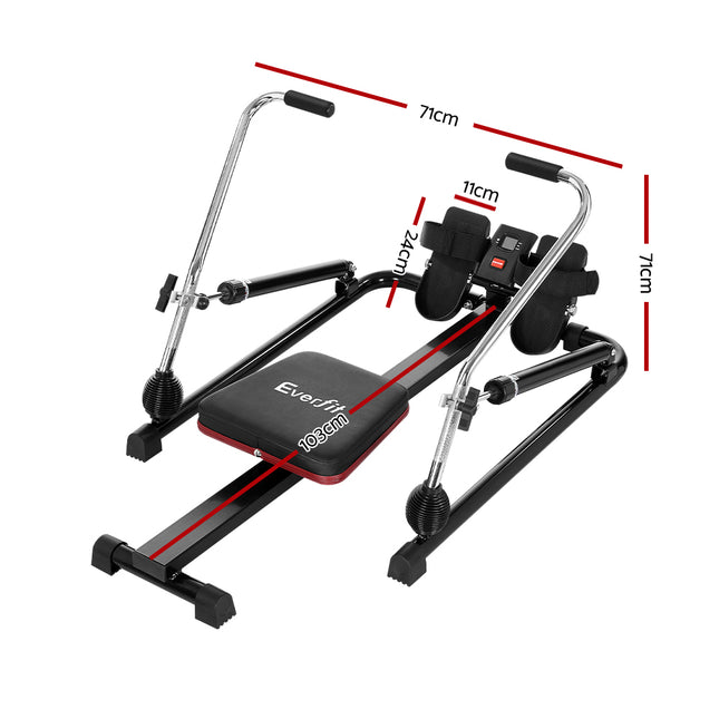 Everfit Rowing Machine 12 Levels Hydraulic Rower Fitness Gym Home Cardio.