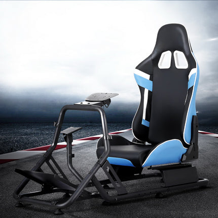 Artiss Racing Simulator Cockpit Steering Wheel Gaming Chair Blue.