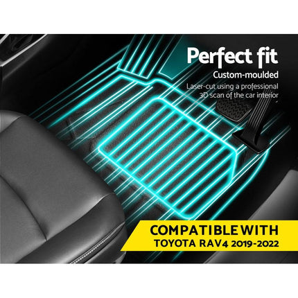 Weisshorn Car Rubber Floor Mats Front And Rear Compatible For Toyota RAV4 2019-2022.