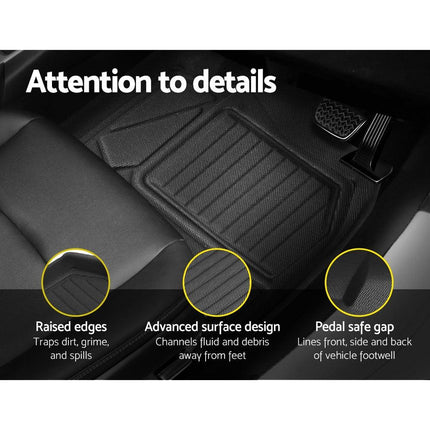 Weisshorn Car Rubber Floor Mats Front And Rear Compatible For Toyota RAV4 2019-2022.