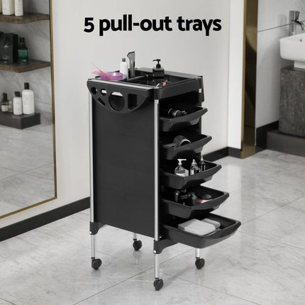 Embellir Salon Trolley Cart Spa Beauty Rolling Tray Hairdressing Storage 6 Tiers.