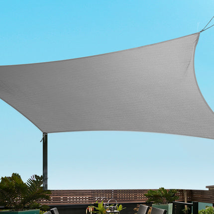 Instahut Shade Sail 3x3m Square 280GSM 98% Grey Shade Cloth.