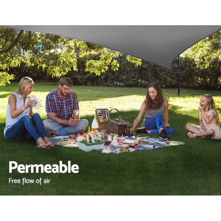 Instahut Shade Sail 3x3x4.3m Triangle 280GSM 98% Grey Shade Cloth.