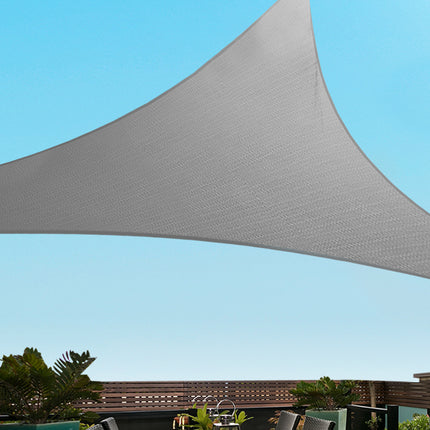 Instahut Shade Sail 3x3x4.3m Triangle 280GSM 98% Grey Shade Cloth.