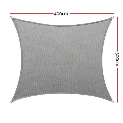 Instahut Shade Sail Cloth Shadecloth Rectangle Canopy 280gsm 3x4m.