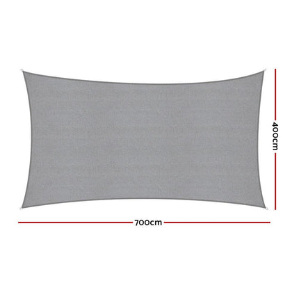 Instahut Sun Shade Sail Shadecloth Canopy Rectangle 280gsm 4x7m.
