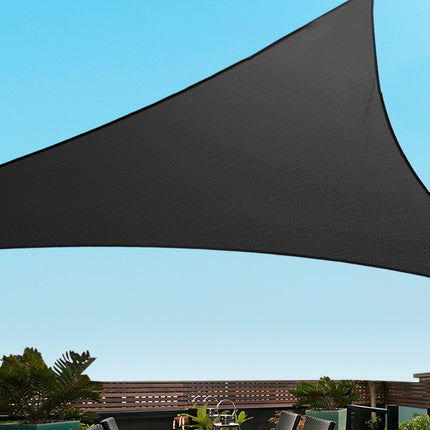 Instahut Shade Sail 5x5x5m Triangle 280GSM 98% Black Shade Cloth.