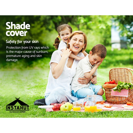 Instahut Shade Sail 6x6x6m Triangle 280GSM 98% Grey Shade Cloth.
