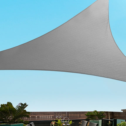 Instahut Shade Sail 6x6x6m Triangle 280GSM 98% Grey Shade Cloth.