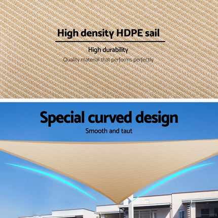 Instahut Shade Sail Cloth Shadecloth Triangle Sun Canopy 6.1x6.1x6.1M.