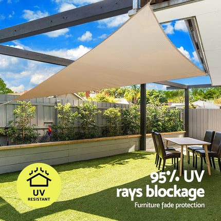 Instahut Shade Sail Cloth Shadecloth Triangle Sun Canopy 6.1x6.1x6.1M.