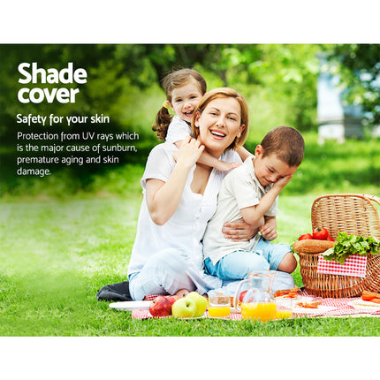 Instahut Shade Sail 4x6m Rectangle 280GSM 98% Black Shade Cloth.