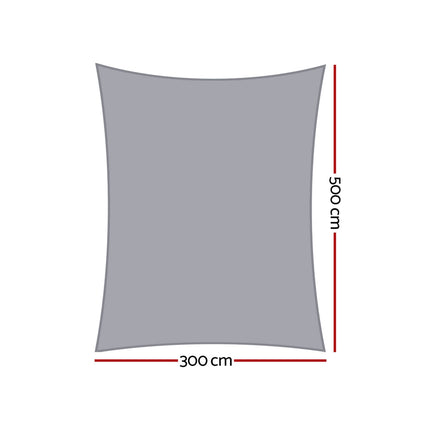 Instahut Waterproof Shade Sail Shade cloth 220GSM Canopy 3x5m.