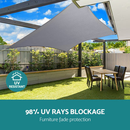 Instahut Waterproof Shade Sail Shade cloth 220GSM Canopy 3x5m.